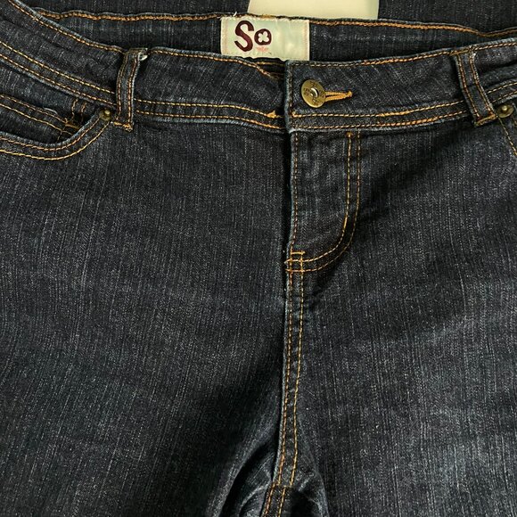 SO Bootcut Jeans – Size 11 Average – Dark Wash Stretch Denim - Picture 5 of 11